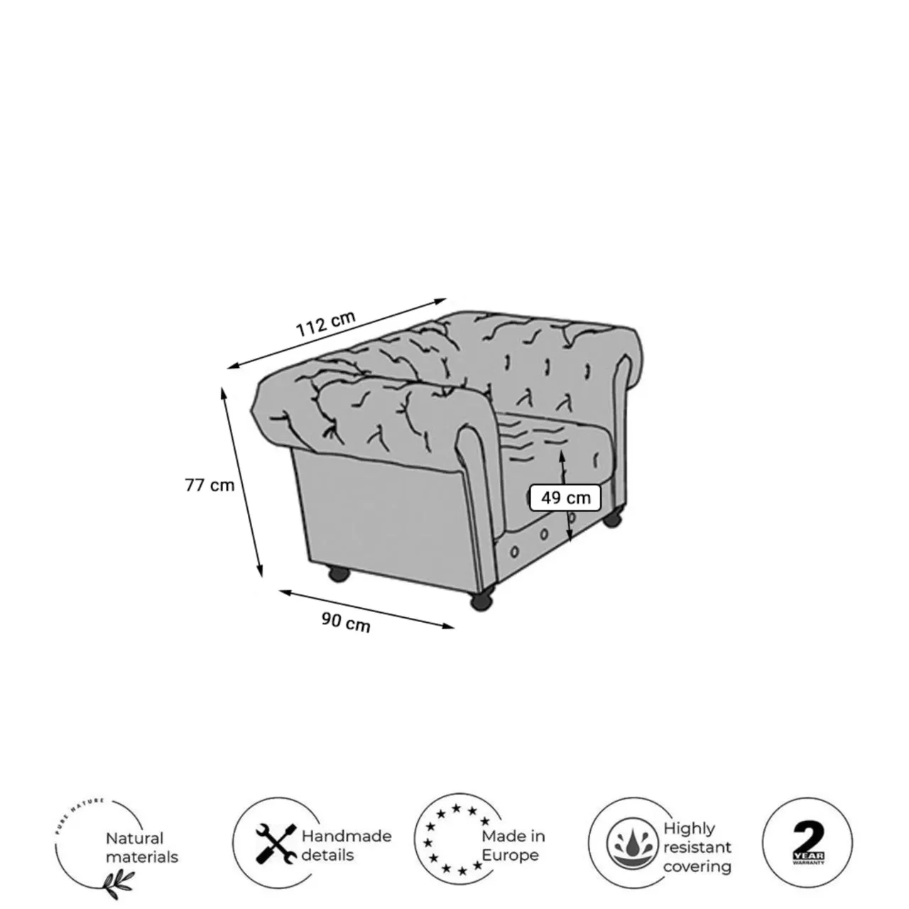 1 seater CHESTERFIELD