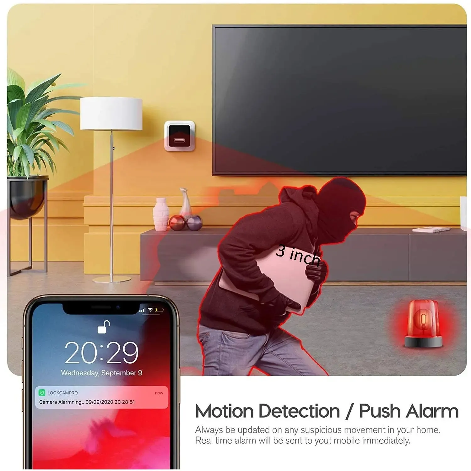 1080P HD Mini Camera Night Vision Charger Camera For Home Security