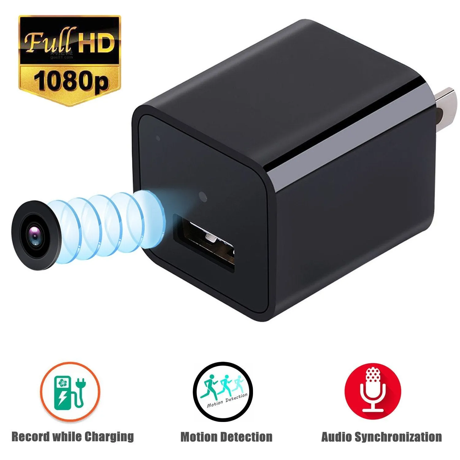 1080P hidden camera USB wall charger