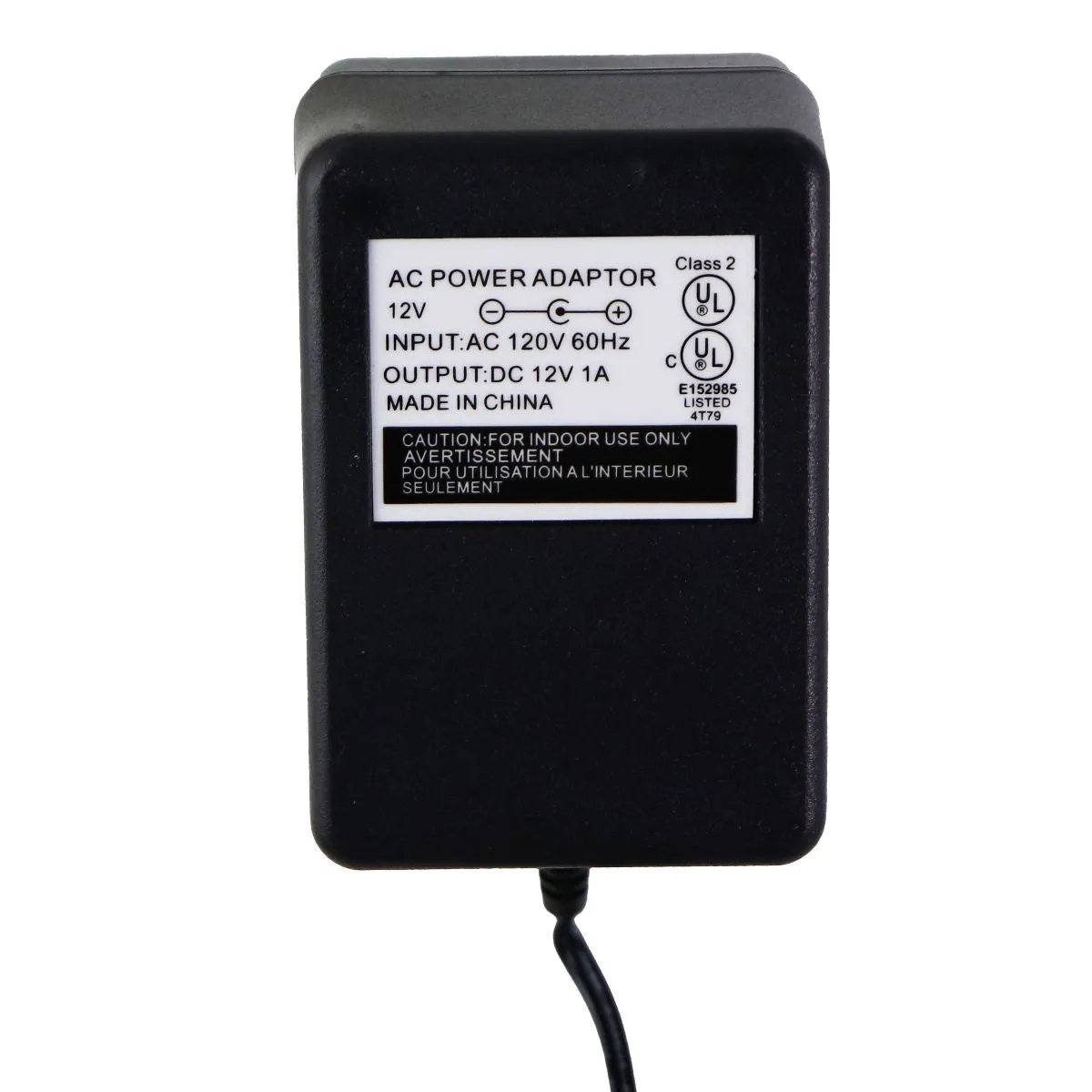 (12V/1A) AC Power Adapter Wall Charger Power Supply - Black (E152985) 4T79