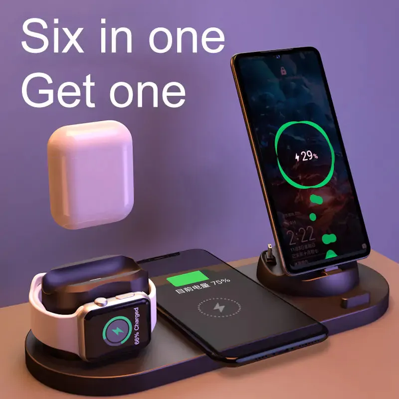 15W 6 in 1 Qi Wireless Charger Stand