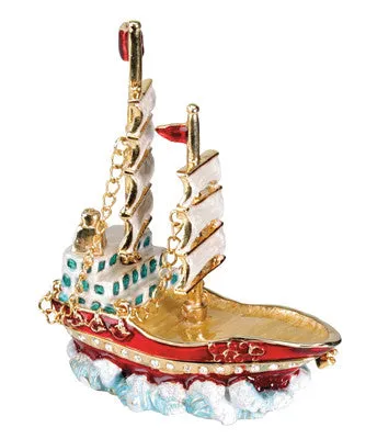 2 MAST SHIP JEWELED BOX, C/24