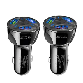 2 Pack PBG 3 Port USB Fast LED Car Charger For Devices