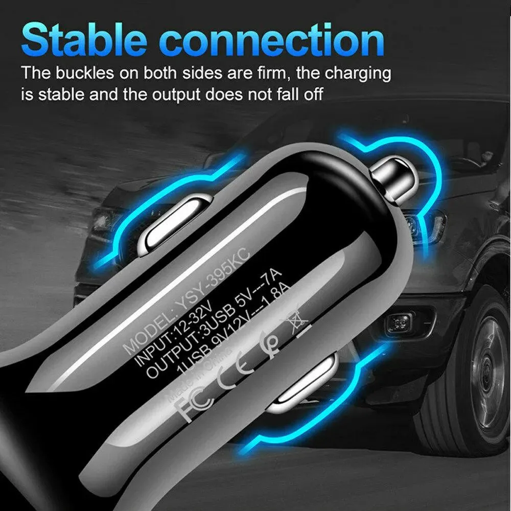 2 Pack PBG 3 Port USB Fast LED Car Charger For Devices