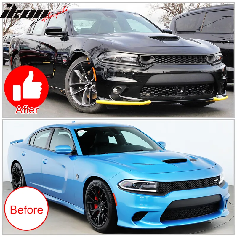 2015-2023 Dodge Charger Unpainted Black Front Upper Car Grille PP