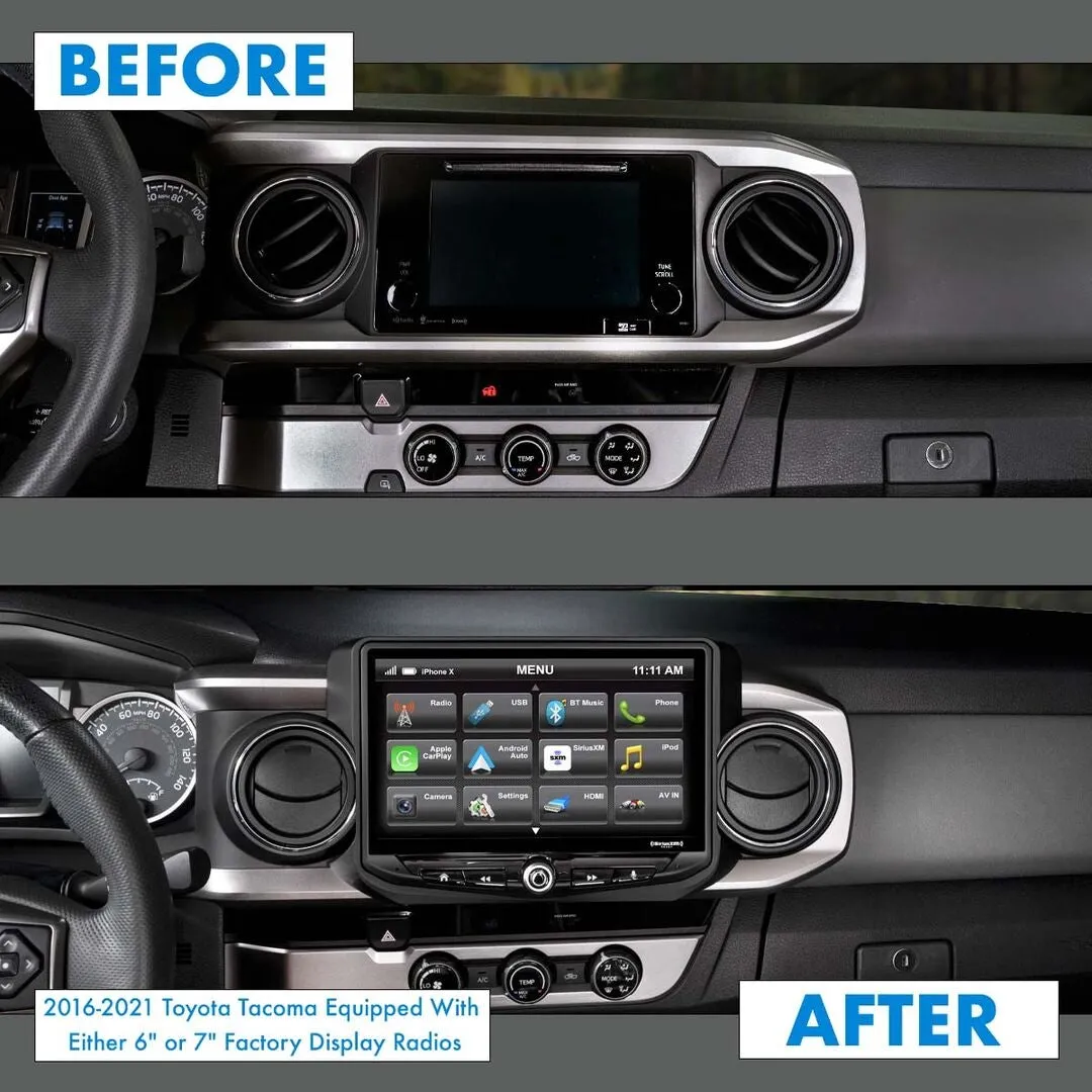 2016-2023 Toyota Tacoma Radio Replacement Kit - Includes 10" Touchscreen Radio & Plug and Play Installation