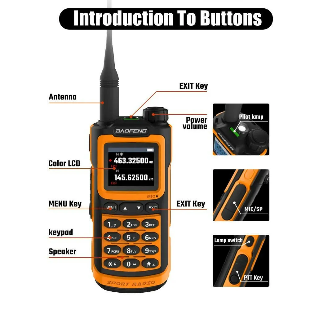 2023 Baofeng UV-G30 Pro V1 10W Walkie Talkie Four Bands Long Range Portable Ham Radios Copy Frequency Waterproof 2-Way Radio Ham