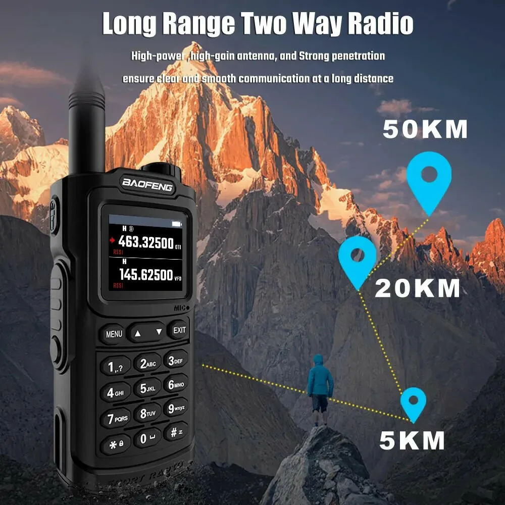 2023 Baofeng UV-G30 Pro V1 10W Walkie Talkie Four Bands Long Range Portable Ham Radios Copy Frequency Waterproof 2-Way Radio Ham