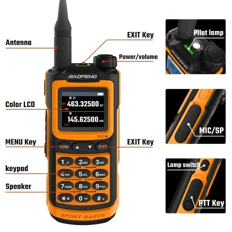 2023 Baofeng UV-G30 Pro V1 10W Walkie Talkie Four Bands Long Range Portable Ham Radios Copy Frequency Waterproof 2-Way Radio Ham