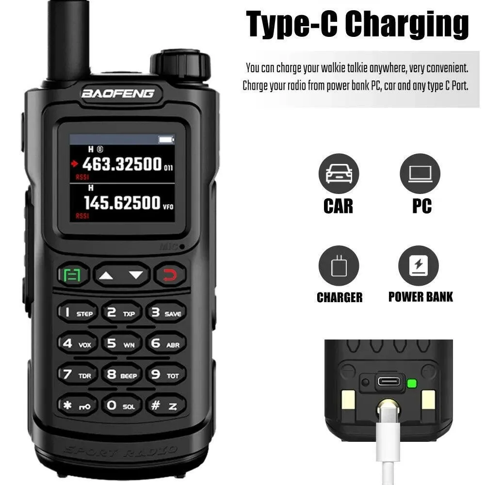 2023 Baofeng UV-G30 Pro V1 10W Walkie Talkie Four Bands Long Range Portable Ham Radios Copy Frequency Waterproof 2-Way Radio Ham