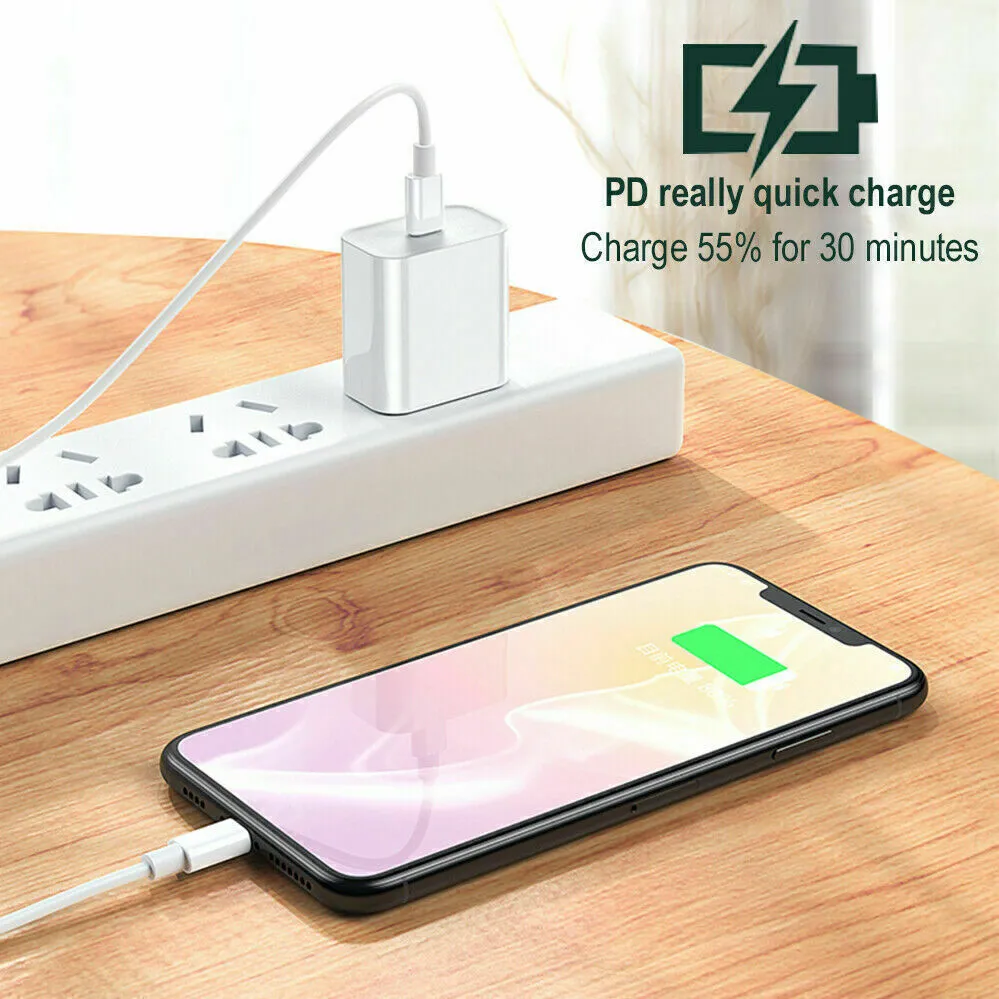 20W PD QC Fast Wall Charger New USB C Power Adapter For Samsung iPhone iPad Tablet (White)