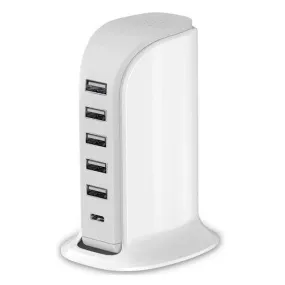 220V Multi-Port USB Super Charger White - AJ-10