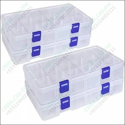 275mm x 185mm x 45mm 18 Grid Component Storage Box Plastic Organizer Box For Makeup Jewelry Medicine