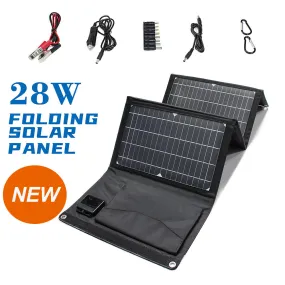 28W Solar Panel Foldable Portable Waterproof USB Energy Solar Cell Charger