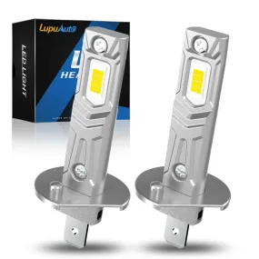 2Pcs 20000LM H1 LED Headlight Bulb H1 LED Canbus H3 LED Fog Light Fanless Wireless Mini Size Auto Lamp 12V 6000K White