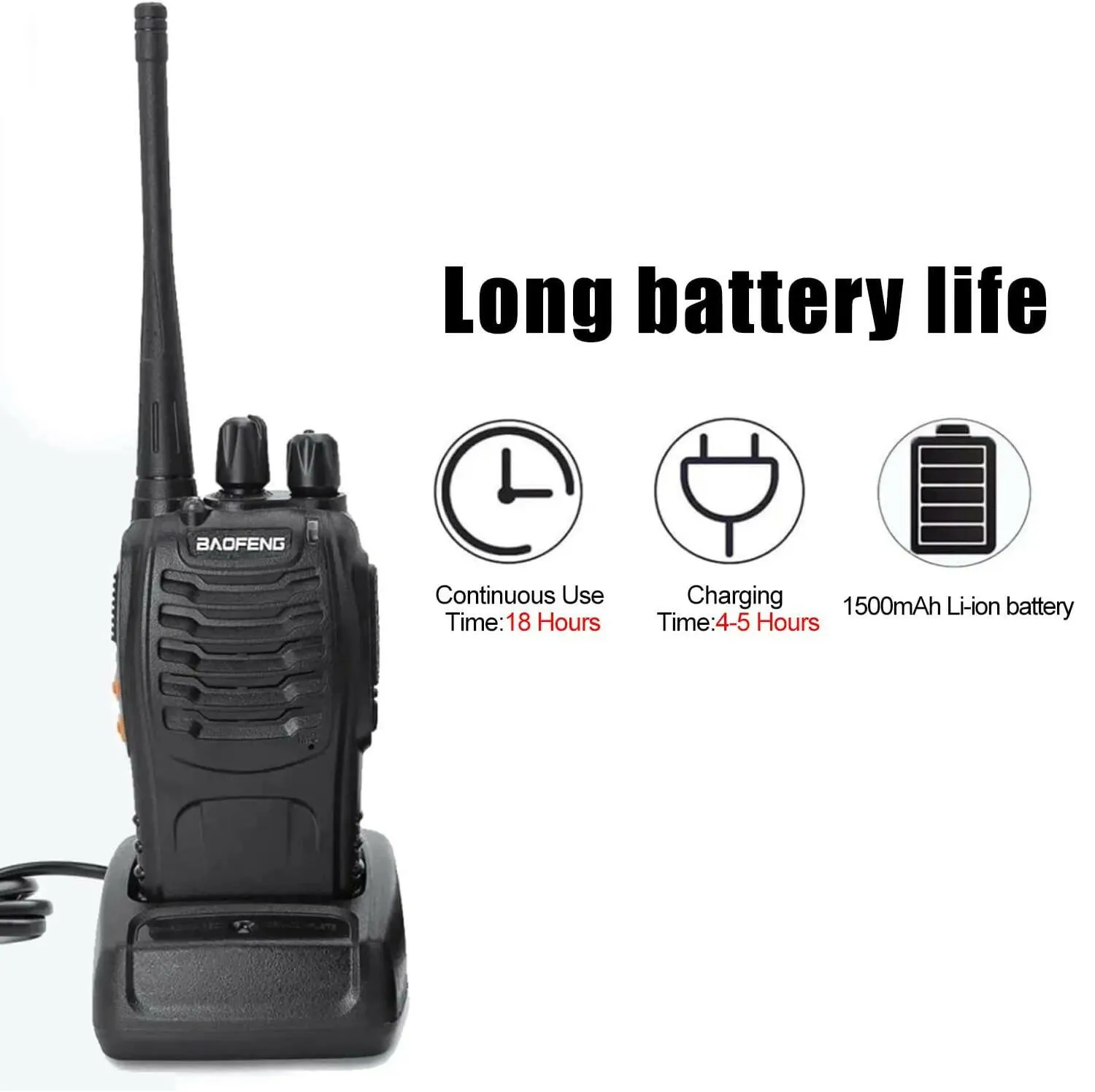 2pcs BAOFENG BF-888S UHF Portable Walkie Talkies 5W Ham Two-way radio set UHF 400-470MHz 16CH Transceiver USB Charger