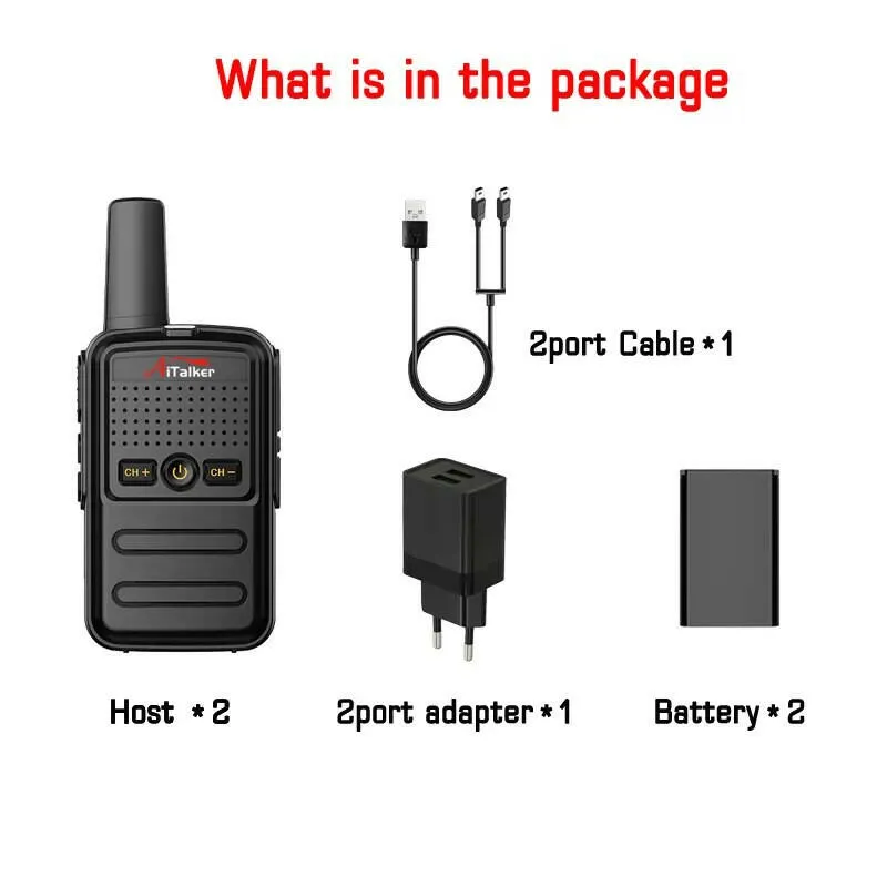 2Pcs Mini Small Little  Walkie Talkie Talk With Baofeng UV5R Portable Two Way Radio Hotel Hunting  USB Charger Transceiver