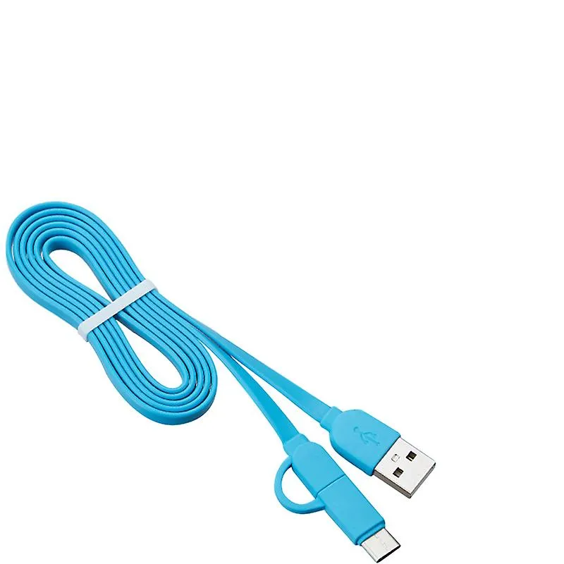 2Pcs white USB Sync/Charging Cable MFi USB Micro & Type-C AZ1545