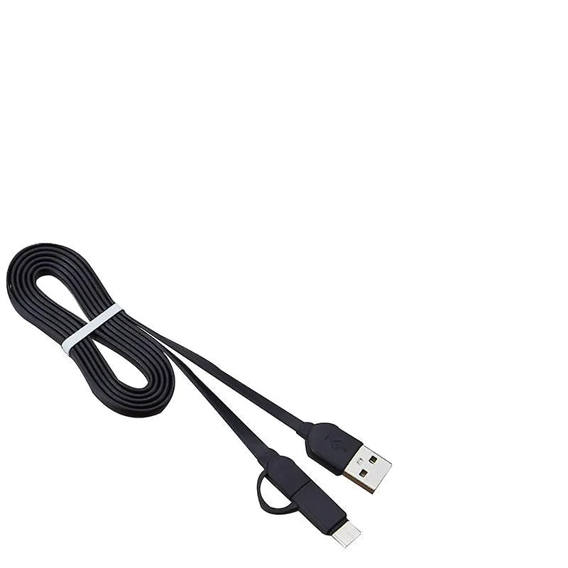 2Pcs white USB Sync/Charging Cable MFi USB Micro & Type-C AZ1545