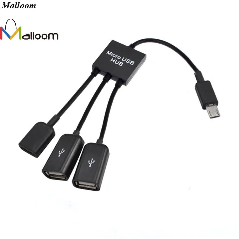 3 In 1 USB OTG Cable Adapter Micro USB Hub USB OTG Adapter For Smartphone High Quality For Samsung Micro USB HUB OTG #2515