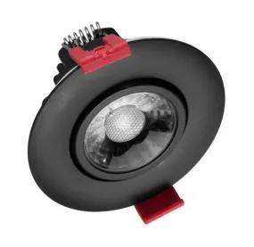 3-inch LED Gimbal Recessed Downlight in Black, 3000K