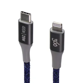 360 (4ft) HabitatCharge USB-C to 8-Pin Lightning Braided Cable - Navy