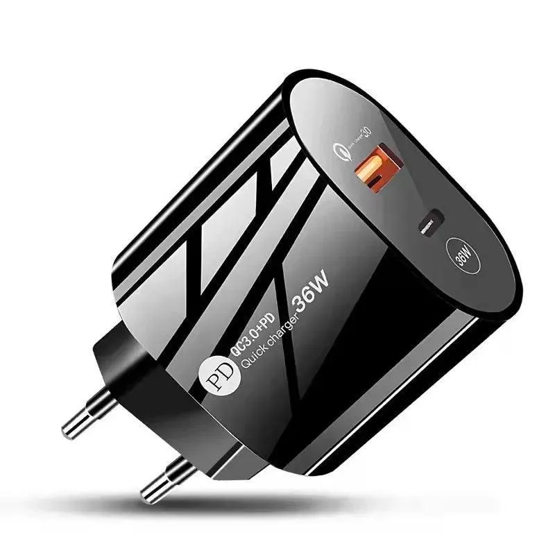 36W USB Wall Charger with Quick Charge for iPhone & More: Fast Charging Hub - CE Certified