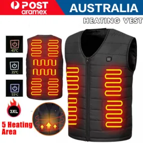 3XL USB Heated Electric Vest, Water-Resistant, Unisex