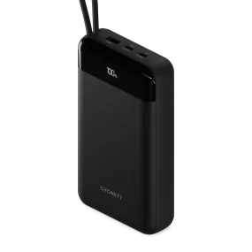 40,000mAh Power Bank with Integrated USB-C Cable - Black