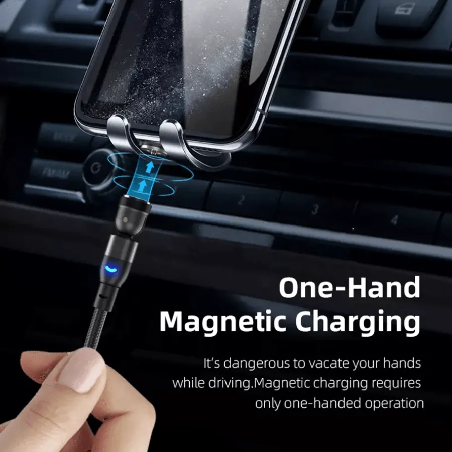 540 Degree Rotation 3-in-1 Magnetic Charging Cable (1m and 2m) Bundle