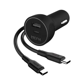 57W Dual Port Car Charger - With Type-C to Type-C Cable