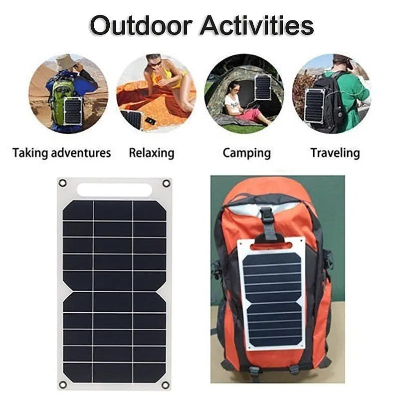 5V High Power USB Solar Panel Outdoor Waterproof Hike Camping