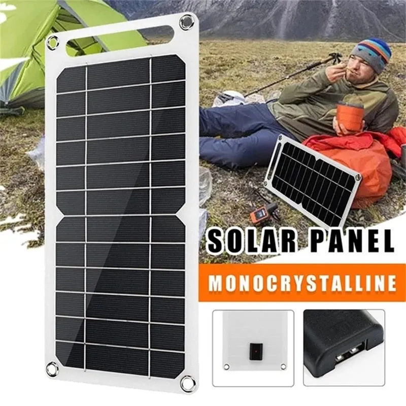 5V High Power USB Solar Panel Outdoor Waterproof Hike Camping