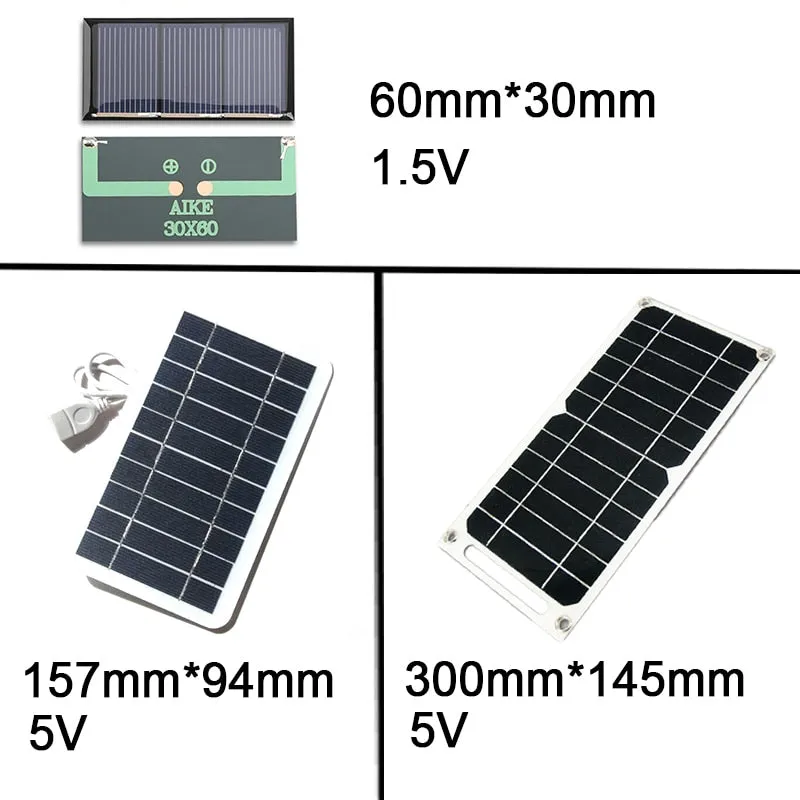 5V High Power USB Solar Panel Outdoor Waterproof Hike Camping