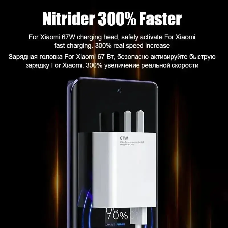 67W Original USB Fast Charger for Xiaomi