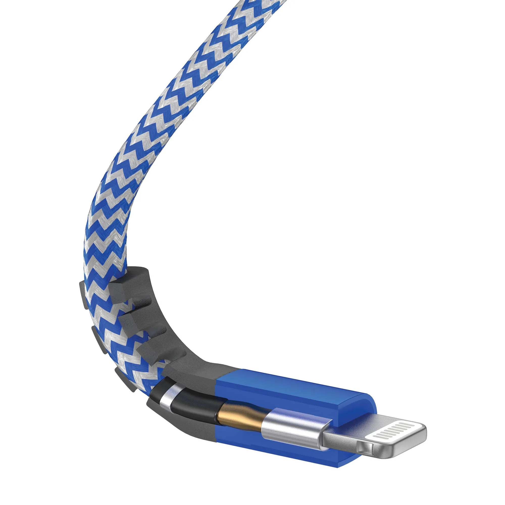 6ft Flat Nylon Braided Lightning Cable - Arctic Blue