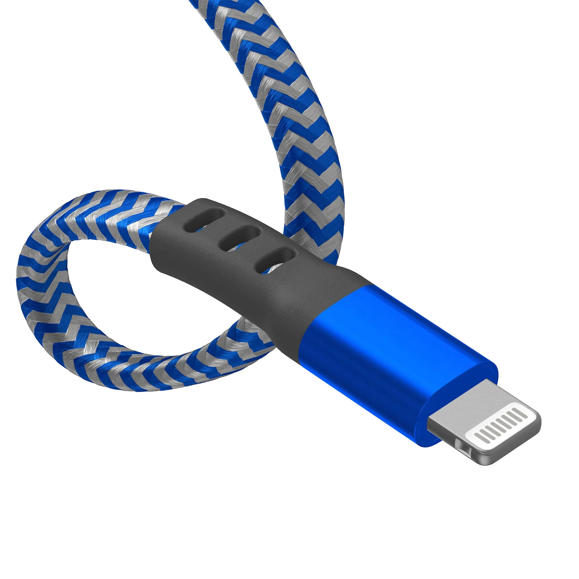 6ft Flat Nylon Braided Lightning Cable - Arctic Blue