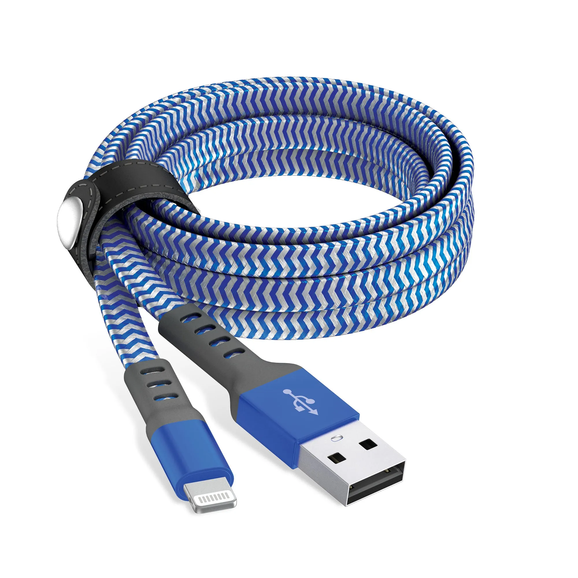 6ft Flat Nylon Braided Lightning Cable - Arctic Blue