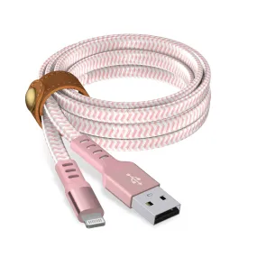 6ft Flat Nylon Braided Lightning Cable - Rose Gold