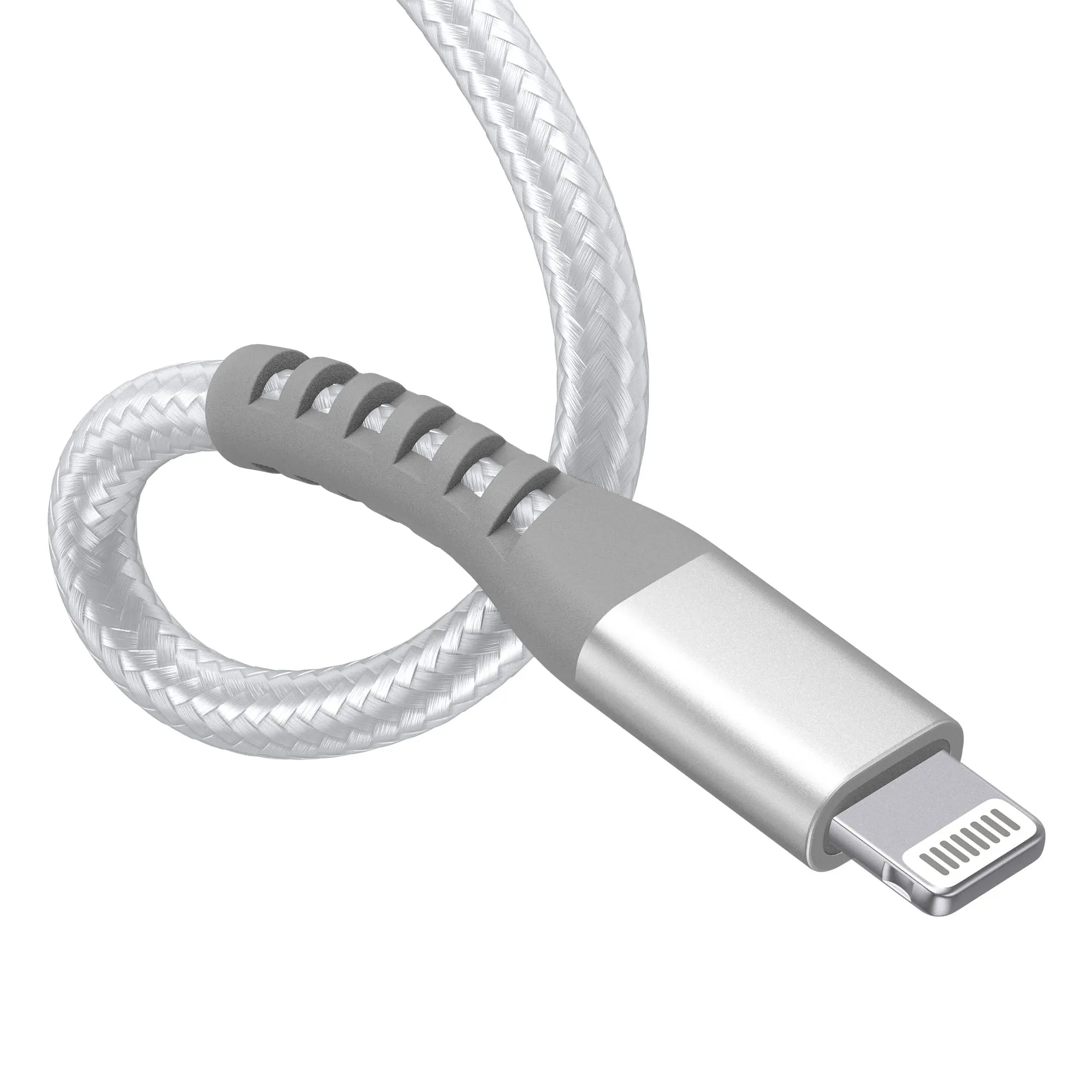 6ft Kevlar Lightning Nylon Braided Cable - Alpine White