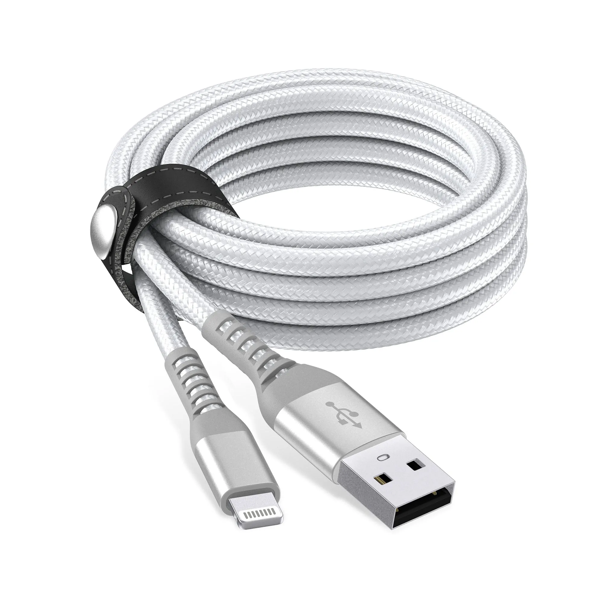 6ft Kevlar Lightning Nylon Braided Cable - Alpine White