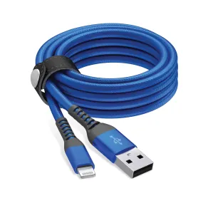 6ft Kevlar Lightning Nylon Braided Cable - Arctic Blue