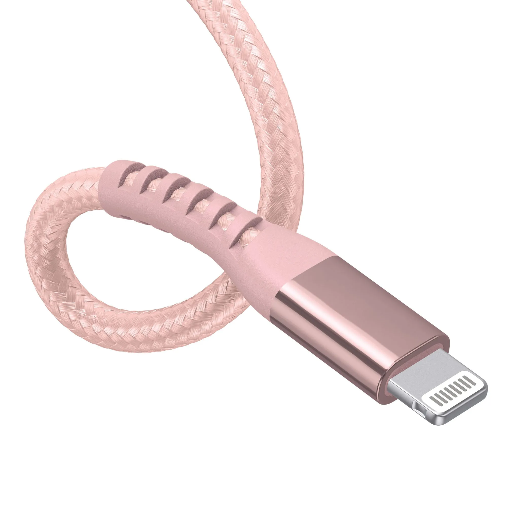 6ft Kevlar Lightning Nylon Braided Cable - Rose Gold