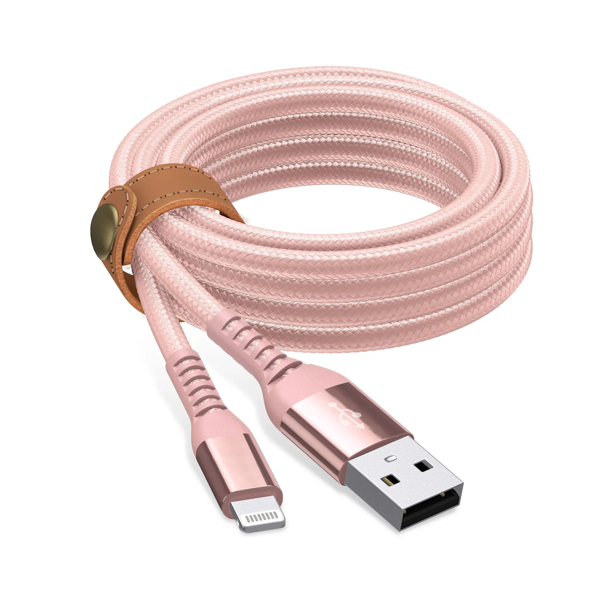 6ft Kevlar Lightning Nylon Braided Cable - Rose Gold