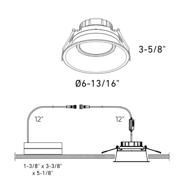 6" Round Indoor/Outdoor Regressed Gimbal Down Light CCT