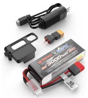 7.4V 3000mAh LiPo Battery and USB Charger