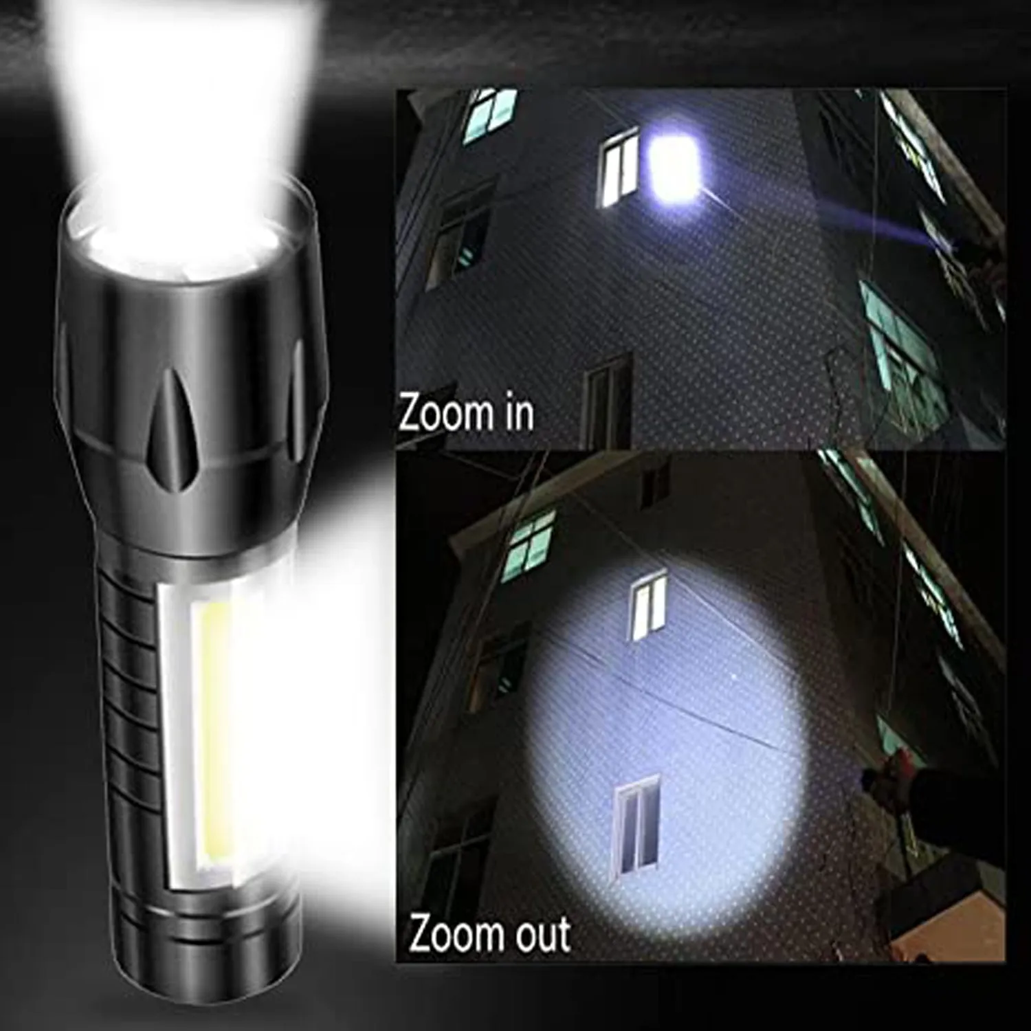 7528  Mini Search Rechargeable LED Long Range Flashlight Emergency Light Torch