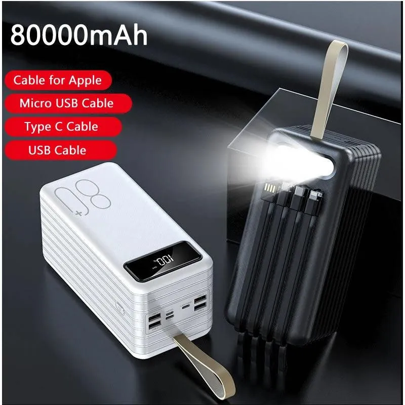 80000 Mah High Capacity Power Bank With Led Light P8