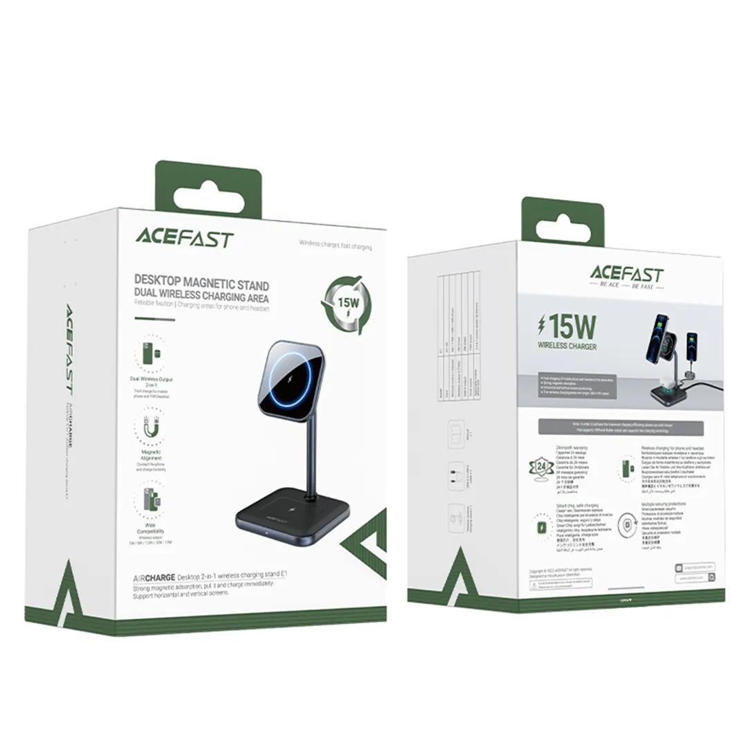 AceFast 2-in-1 Wireless 15W Fast Charging Stand