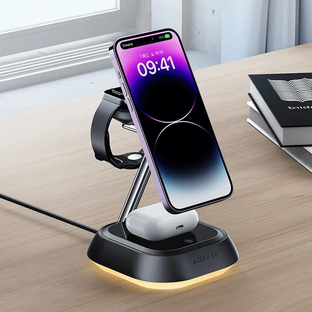 AceFast 3-in-1 Fast Charging Magnetic Wireless Desktop Stand